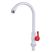 Кран для холодной воды для кухни РМС белый однорычажный (PL3-269F-1) Кран для холодной воды для кухни РМС белый однорычажный (PL3-269F-1)