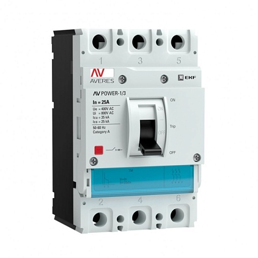 Автоматический выключатель EKF Averes TR (mccb-13-25-TR-av) 3P 25А 35 кА 400-690 В на монтажную плату