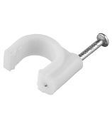 Скобы для крепления кабеля круглые Rexant 10 мм полиэтиленовые белые (50 шт.) (07-4010)