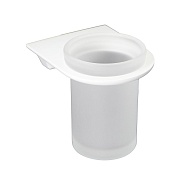 Стакан для ванной WasserKraft Kammel с держателем стекло матовый/металл белый (K-8328W)