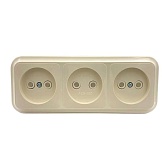 Розетка SVET тройная EV0361-8332 открытая установка бежевый без заземления Розетка SVET тройная EV0361-8332 открытая установка бежевый без заземления