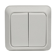 Выключатель EKF Рим двухклавишный накладной белый (ENV10-023-10)