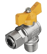 Кран шаровой газовый Tiemme 1/2 ВР(г) х 1/2 НР(ш) бабочка угловой Кран шаровой газовый Tiemme 1/2 ВР(г) х 1/2 НР(ш) бабочка угловой