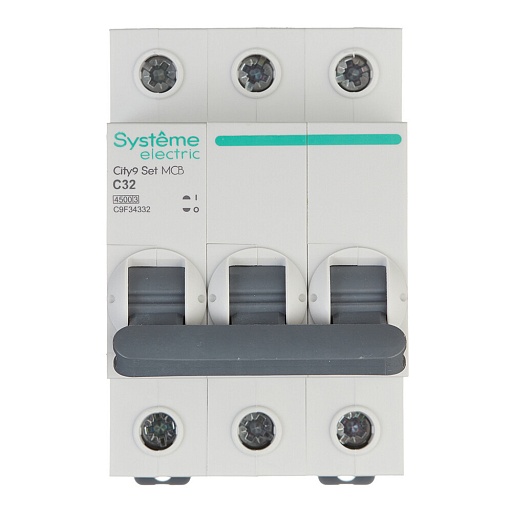 Автоматический выключатель модульный Systeme Electric City9 Set 3P 32А тип C 4,5 кА 400 В (C9F34332) Автоматический выключатель модульный Systeme Electric City9 Set 3P 32А тип C 4,5 кА 400 В (C9F34332)
