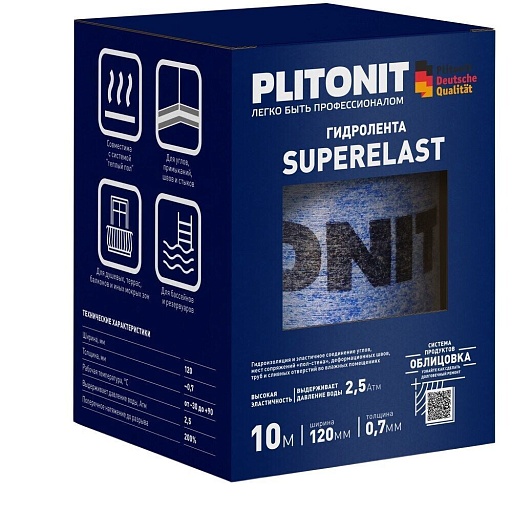 Лента гидроизоляционная Plitonit SuperElast 12 см 10 м Лента гидроизоляционная Plitonit SuperElast 12 см 10 м