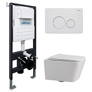 Комплект инсталляции Abber с унитазом Rechteck с кнопкой белой и сиденьем микролифт (AC1201-AC0105-AC0121MW) Комплект инсталляции Abber с унитазом Rechteck с кнопкой белой и сиденьем микролифт (AC1201-AC0105-AC0121MW)
