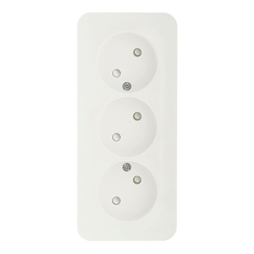 Розетка Schneider Electric Blanca тройная BLNRA001312 открытая установка молочная без заземления IP20 со шторками Розетка Schneider Electric Blanca тройная BLNRA001312 открытая установка молочная без заземления IP20 со шторками