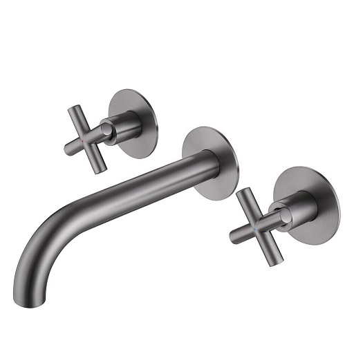 Смеситель для раковины встраиваемый Abber Wasser Kreis двухвентильный никель (AF81121NG)