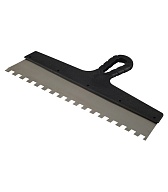 Шпатель зубчатый 350х10 мм с пластиковой ручкой (131157)