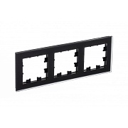 Рамка Systeme Electric AtlasDesign Nature трехместная черная (ATN331003)