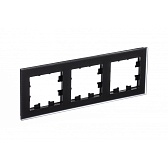 Рамка Systeme Electric AtlasDesign Nature трехместная черная (ATN331003)