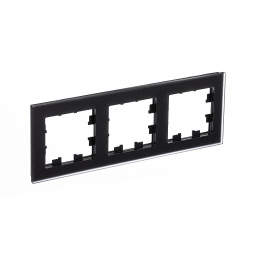 Рамка Systeme Electric AtlasDesign Nature трехместная черная (ATN331003)