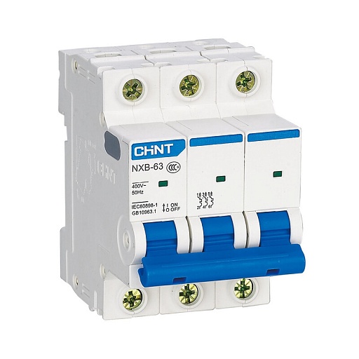 Автоматический выключатель модульный Chint NXB-63S 3P 25А тип B 4,5 кА 400 В (296816)