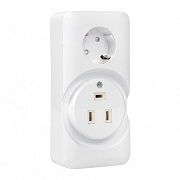 Розетка настенная двойная открытая установка с заземлением 2P+PE 32 А IP20 белая (AS-250-32/16-O) Розетка настенная двойная открытая установка с заземлением 2P+PE 32 А IP20 белая (AS-250-32/16-O)