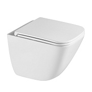 Унитаз подвесной Abber Rechteck безободковый белый с сиденьем дюропласт микролифт с импульсным смывом (AC1220TC)