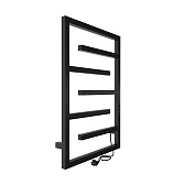 Полотенцесушитель электрический Indigo Delos 700х430 мм 120 Вт с терморегулятором черный муар Полотенцесушитель электрический Indigo Delos 700х430 мм 120 Вт с терморегулятором черный муар