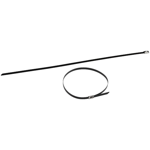 Стяжка кабельная ЭРА 400х4,6 мм с полимерным покрытием нержавеющая сталь черная (10 шт.) (NO-225-258)