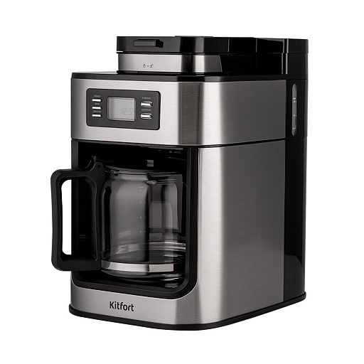 Кофеварка капельная Kitfort КТ-781 черная/серебро Кофеварка капельная Kitfort КТ-781 черная/серебро
