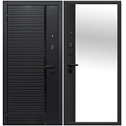Дверь входная Ferroni 7,5СМ Черное зеркало левая сатин черный - сатин черный 960х2050 мм