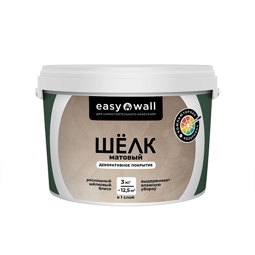 Декоративное покрытие Bayramix Easy Wall Матовый шелк белая 3 кг