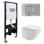 Комплект инсталляции Abber с унитазом Bequem с кнопкой хром и сиденьем микролифт (AC1100T-AC0105-AC0120MCH) Комплект инсталляции Abber с унитазом Bequem с кнопкой хром и сиденьем микролифт (AC1100T-AC0105-AC0120MCH)