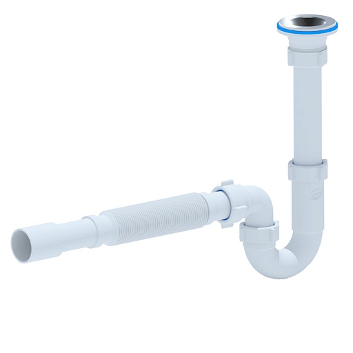 Сифон для раковины АНИ пласт 1 1/4х32 мм с выпуском d65 мм с соединением 32/40 мм (DB1015)