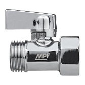 Кран шаровой латунный MPF 1/2 ВР(г) х 1/2 НР(ш) к бытовой технике хром мини проходной (ИС.081214) Кран шаровой латунный MPF 1/2 ВР(г) х 1/2 НР(ш) к бытовой технике хром мини проходной (ИС.081214)