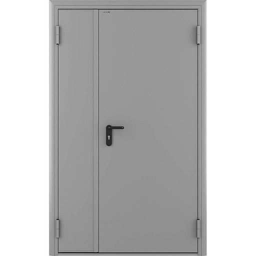 Дверь противопожарная двухстворчатая DoorHan ДП-2-EI-60 глухая правая серый RAL 7035 1250х2050 мм