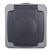 Розетка Makel 36064029 открытая установка серая с заземлением IP55 с крышкой Розетка Makel 36064029 открытая установка серая с заземлением IP55 с крышкой