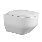 Унитаз подвесной Abber Rechteck безободковый белый с сиденьем дюропласт микролифт смыв торнадо (AC1218)