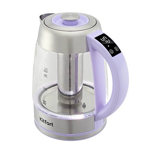 Электрический чайник Kitfort КТ-6624 1,7 л серо-фиолетовый Электрический чайник Kitfort КТ-6624 1,7 л серо-фиолетовый