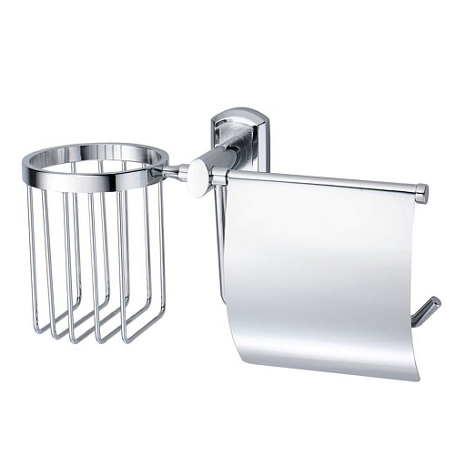 Держатель для туалетной бумаги WasserKraft Oder с крышкой металл/пластик хром (K-3059)