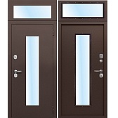 Дверь входная Ferroni Гарда правая антик медь - антик медь с фрамугой 860х2500 мм со стеклопакетом