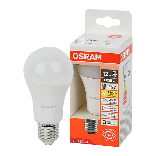 Лампа светодиодная Osram Е27 2700К 12 Вт 1055 Лм 230 В груша A60 матовая