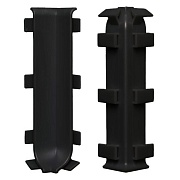 Угол внутренний 80 мм черный для алюминиевого плинтуса (2 шт.)