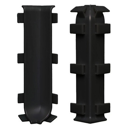 Угол внутренний 60 мм черный для алюминиевого плинтуса (2 шт.)