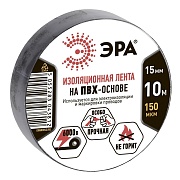 Изолента Эра ET1510 ПВХ черная 15 мм 10 м Изолента Эра ET1510 ПВХ черная 15 мм 10 м