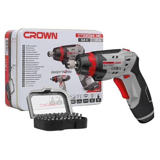 Аккумуляторная отвертка Crown CT22024 MC 3,6 В 1,5 Ач Li-Ion 1 АКБ и ЗУ