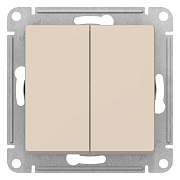 Переключатель Systeme Electric AtlasDesign двухклавишный встраиваемый бежевый (ATN000273)