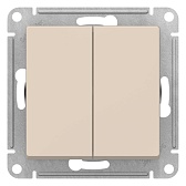 Переключатель Systeme Electric AtlasDesign двухклавишный встраиваемый бежевый (ATN000273)