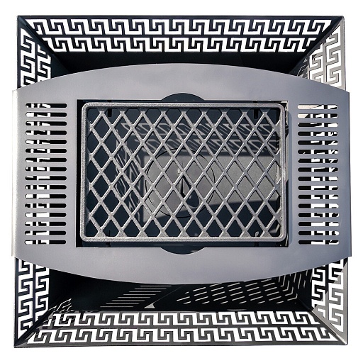 Решетка-гриль для чаши Листья 620х620 мм с чугунной вставкой стейк Решетка-гриль для чаши Листья 620х620 мм с чугунной вставкой стейк