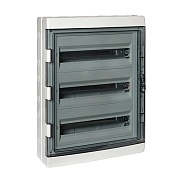 Щит распределительный навесной EKF PROxima ЩРН-ПГ-54 пластиковый IP65 625х450х155 мм 54 модуля прозрачная дверь серый