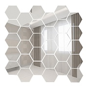 Мозаика Дом стекольных технологий серебро зеркальная 287х287х4 мм сота