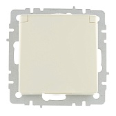 Розетка IEK Brite РСбш10-3-44-БрКр встраиваемая бежевая со шторками с крышкой (BR-R16-16-44-K10)