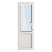 Металлопластиковая дверь VEKA 2050х900 мм алюминиевый порог белая левая стеклопакет