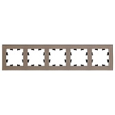 Рамка Systeme Electric AtlasDesign Nature пятиместная шампань (ATN320505)