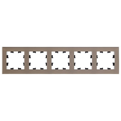 Рамка Systeme Electric AtlasDesign Nature пятиместная шампань (ATN320505)