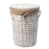 Корзина для белья WasserKraft Aller 450х450х560 мм 83,6 л белая (WB-106-L)