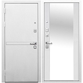 Дверь входная Ferroni 9СМ левая белая шагрень - эмалит белый с зеркалом 960х2050 мм