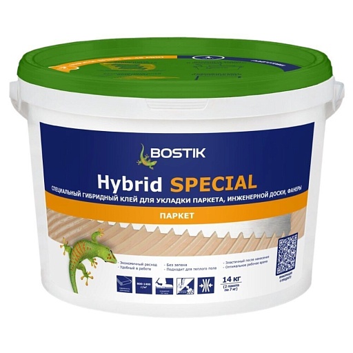 Клей для паркета полимерный гибридный Bostik Hybrid Special STP однокомпонентный 14 кг Клей для паркета полимерный гибридный Bostik Hybrid Special STP однокомпонентный 14 кг